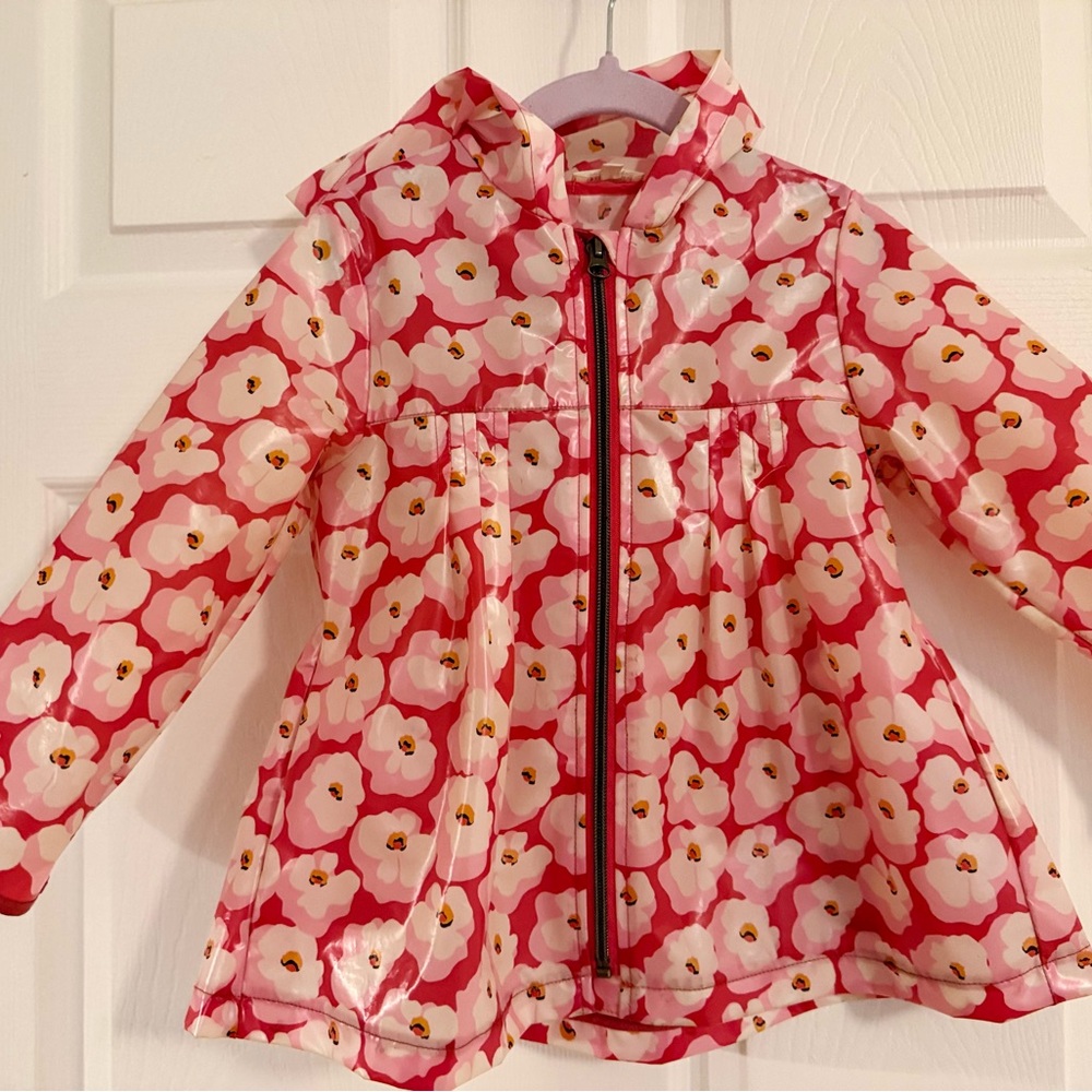 GUC Catimini Girls’ Floral Kids Raincoat - Pink (2-3T)